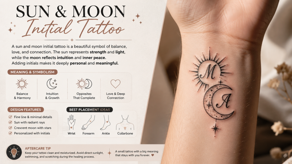 Sun and Moon Initial Tattoo: Meaning, Symbolism, and Design Inspiration